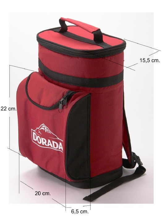 Camping cooler bag in forest