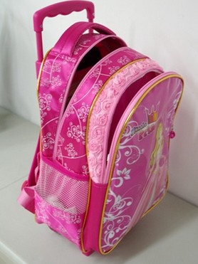 Lovely girl trolley school bag for kids