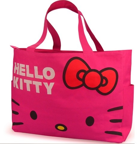 Two side pockets Hello kitty tote bag