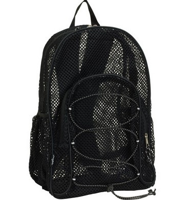Black mesh gym bag