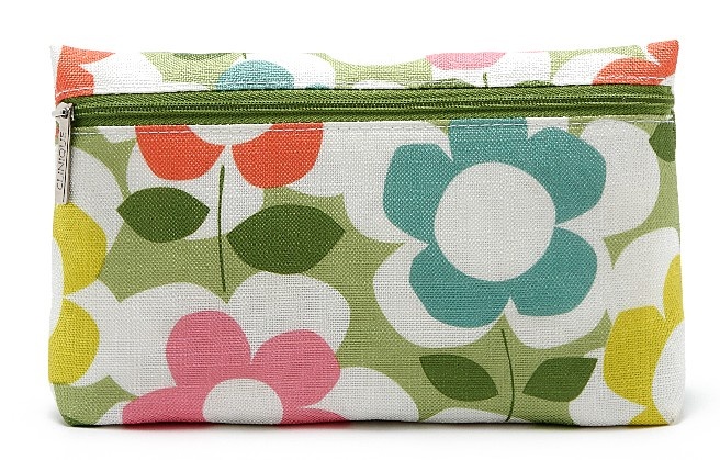 Floral cosmetic pouch