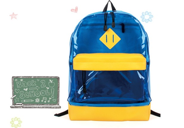Blue PVC backpack