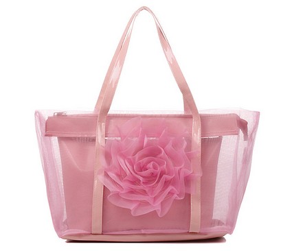 Pink PVC beach bag
